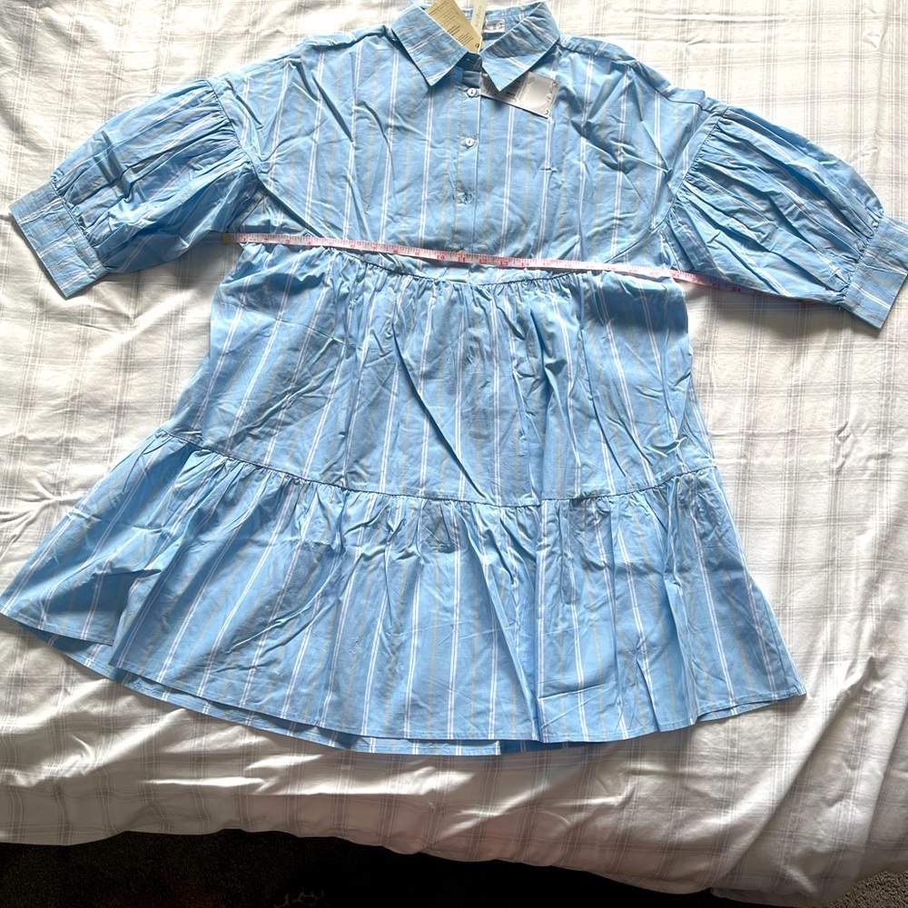 BNWT Mango Light Blue Striped oversized dress XS